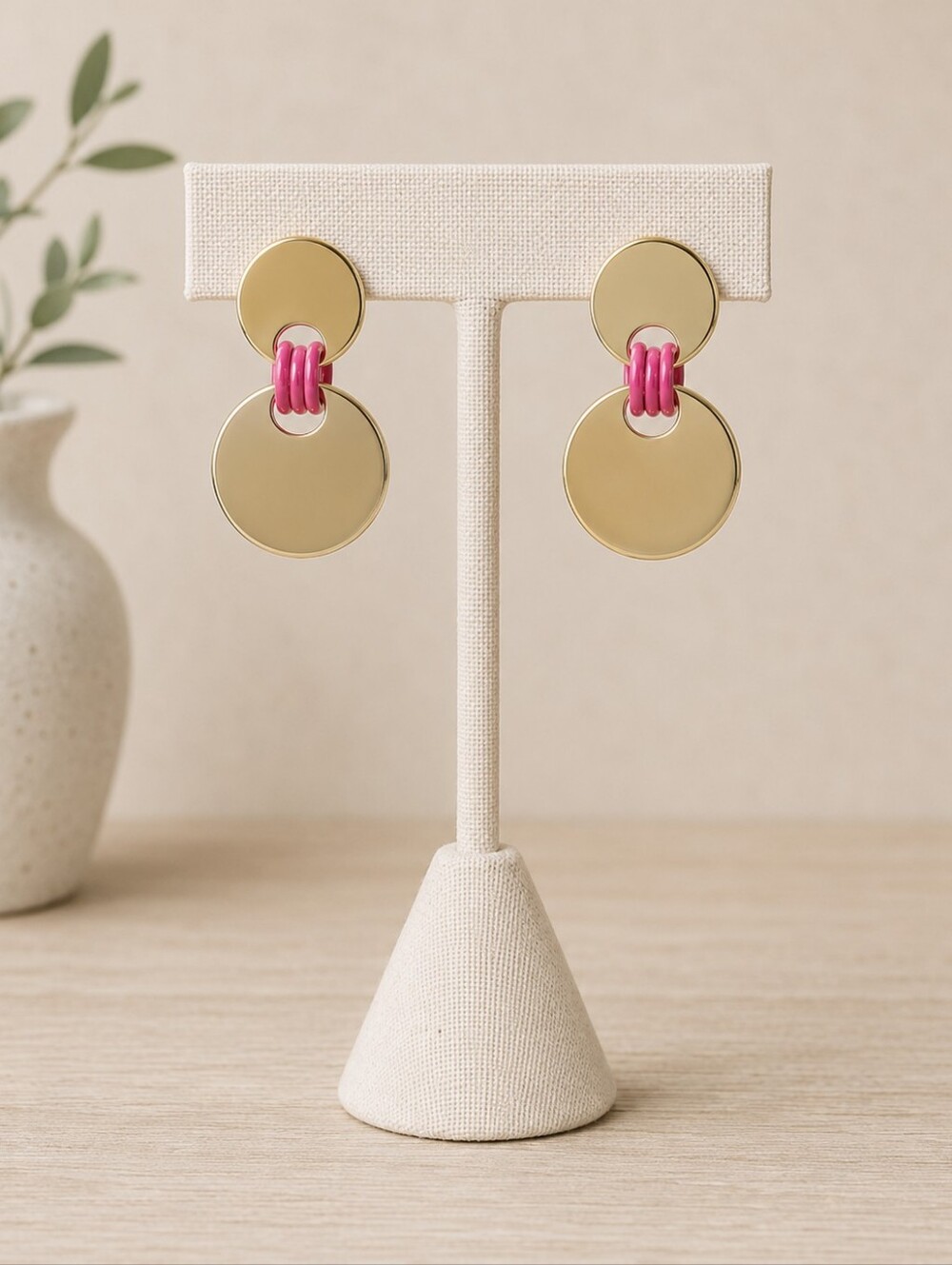 On 34th Gold-Tone Disc & Color Ring Drop Earrings - NWT